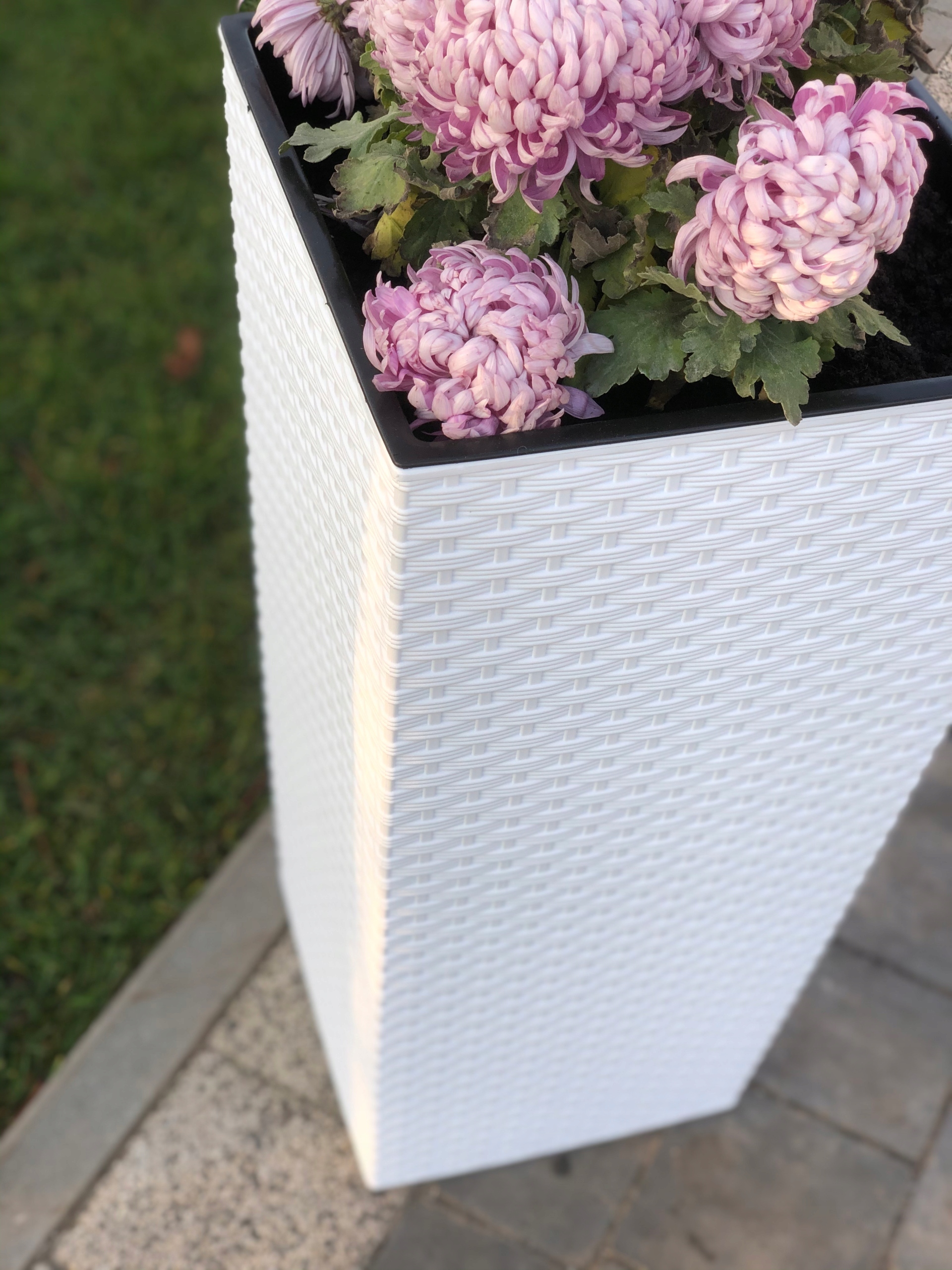 LAMELA Doniczka FINEZJA 19h37 BIAŁY RATTAN Wysokość produktu 37 cm