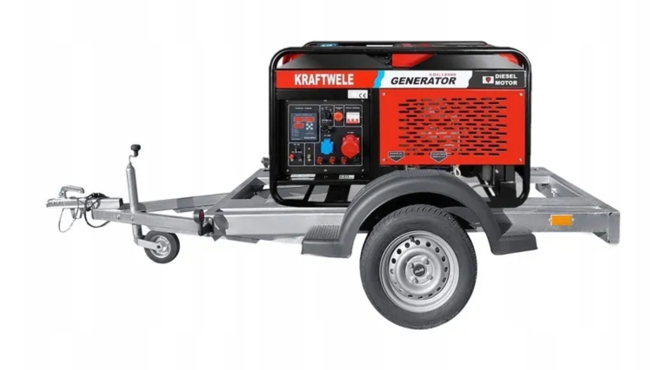 AGREGAT GENERATOR PRĄDOTWÓRCZY 18KVA 3F Przyczepa