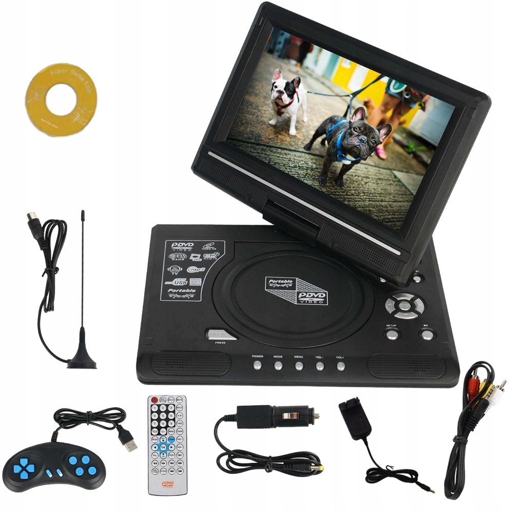 Přenosný DVD Přehrávač 7.8'' Konzole S 300 Retro Hrami 12V 230V Pohonem Sony