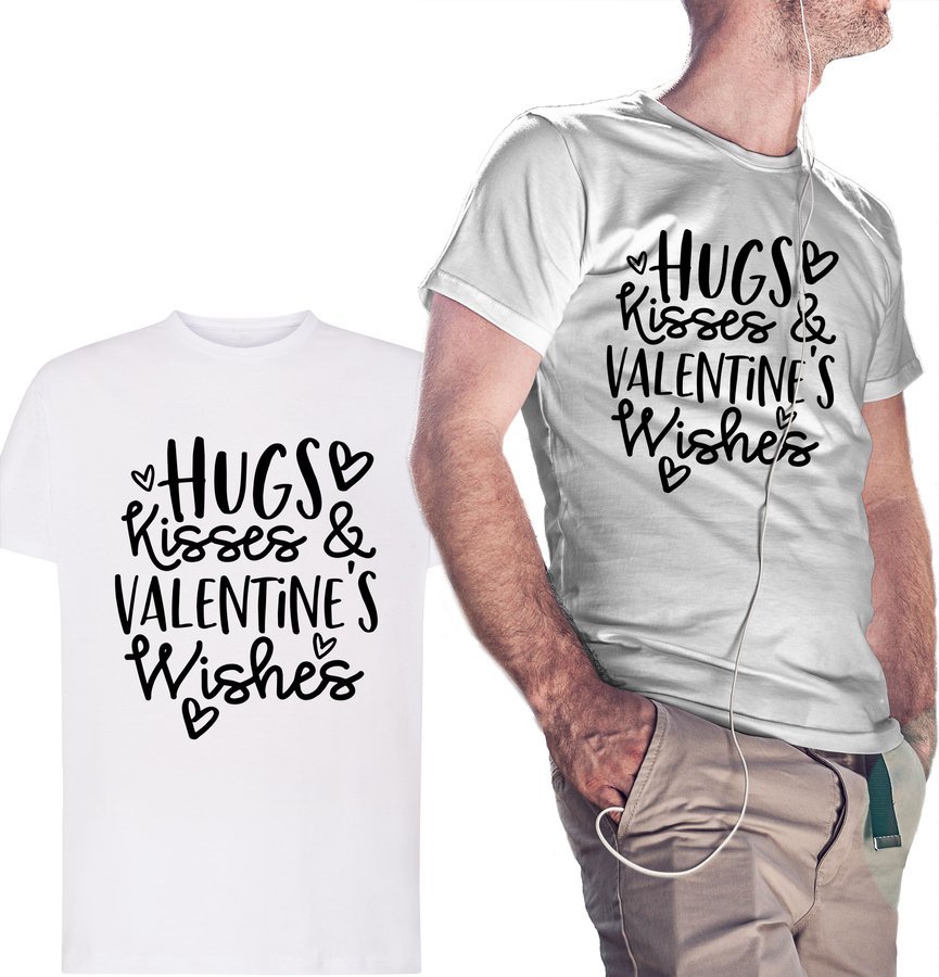 

Koszulka męska Hugs Kisses Valentines Wishes XL