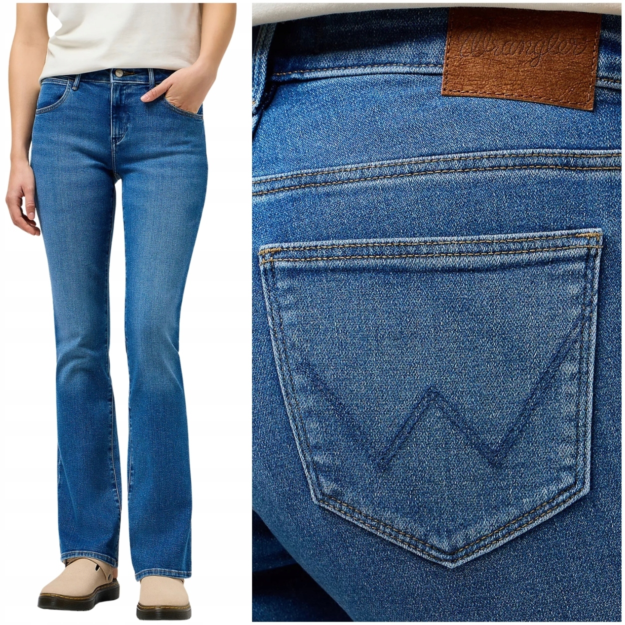 Wrangler Bootcut Raven rozšiřitelné dámské džínové kalhoty W25 L32