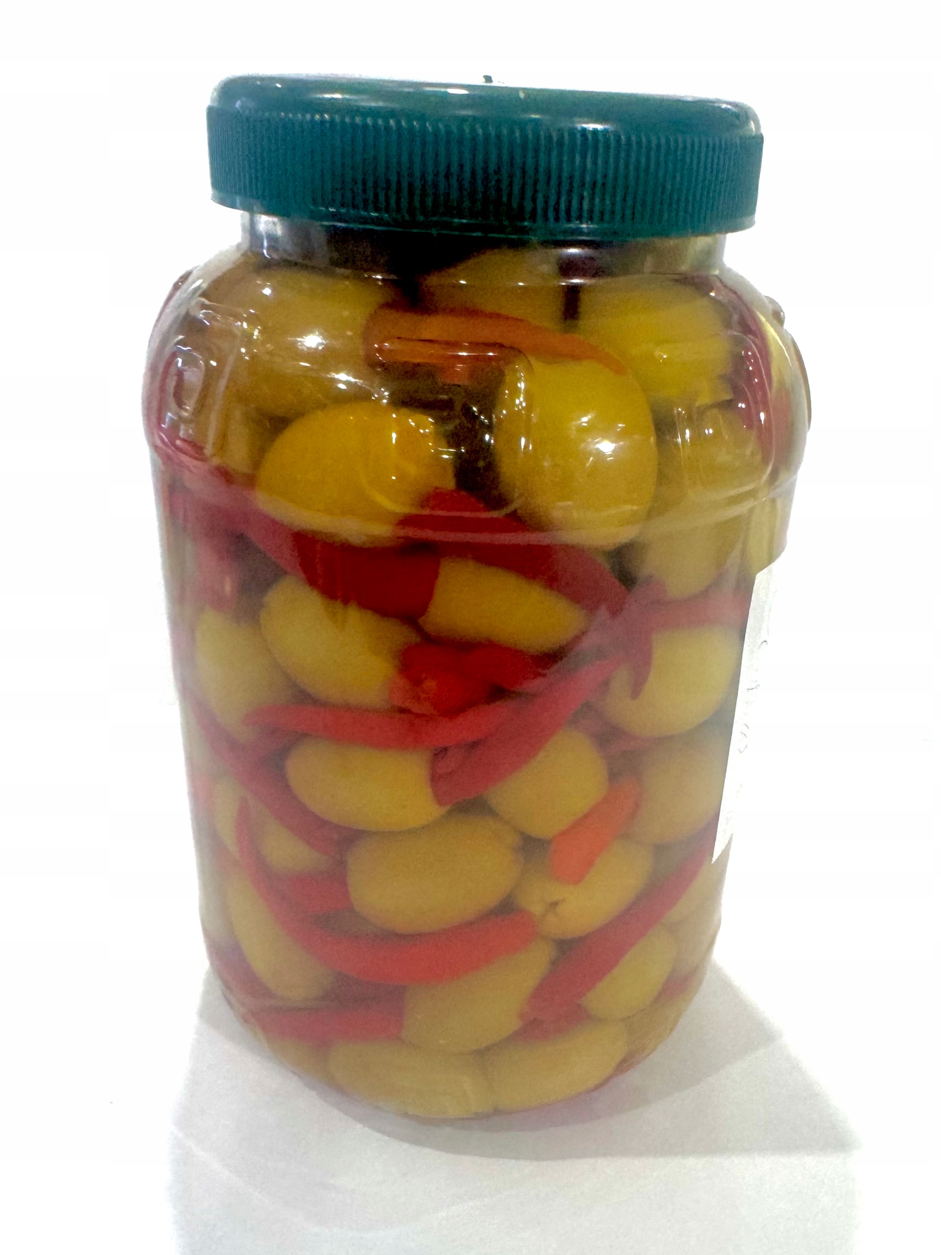 Zelené olivy Jumbo velké, plněné chilli papričkami, 1 kg