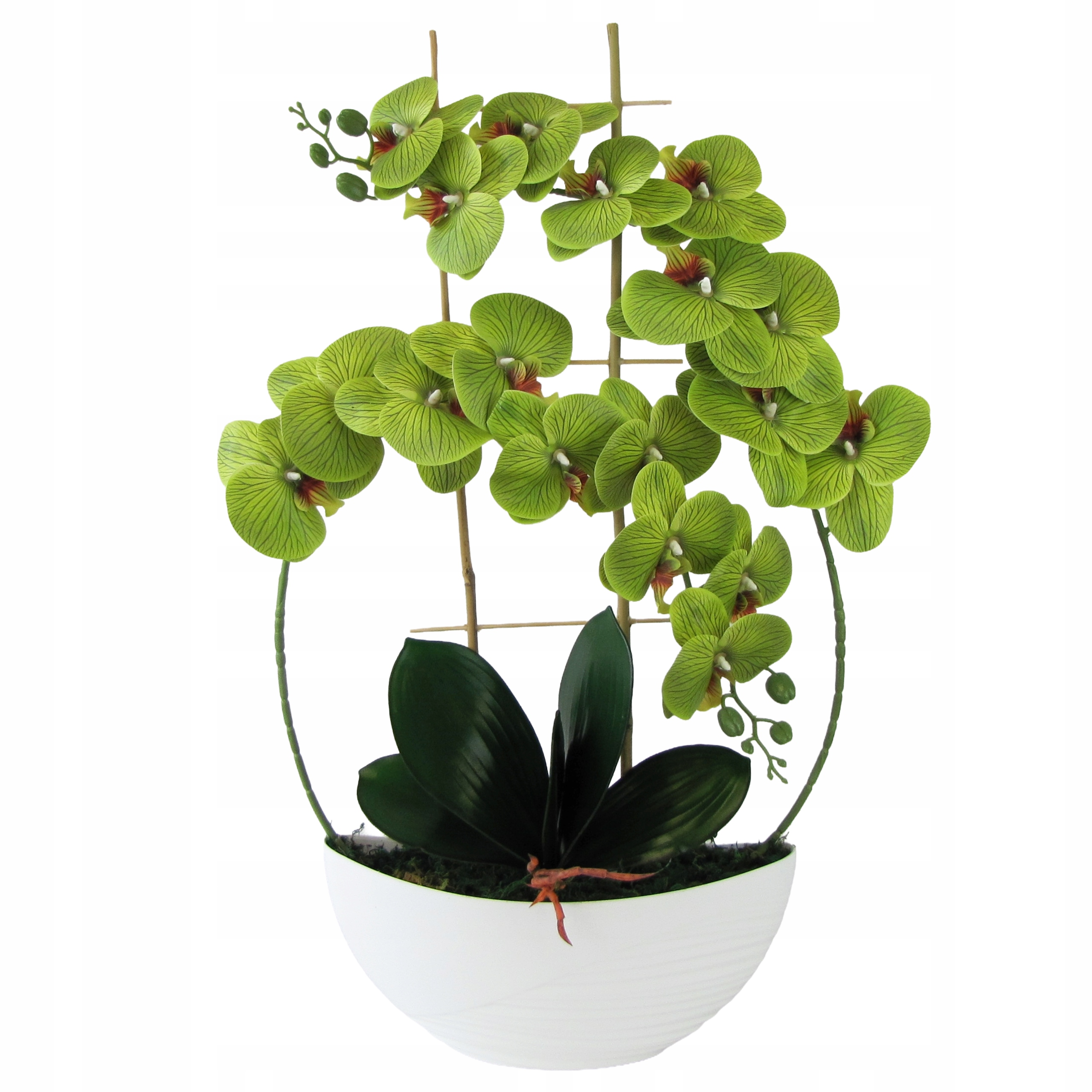Orchidej Real Touch 60 cm, gumovaná v květináči Luna 2