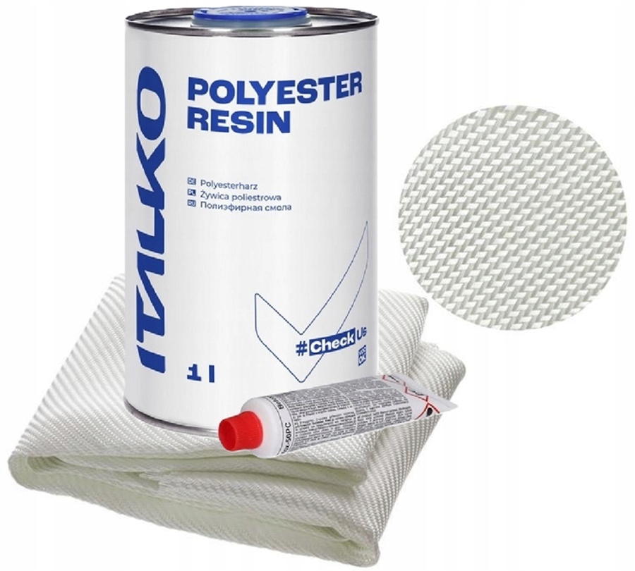 Italko Zestaw do naprawy ubytków Żywica 1L tkanina