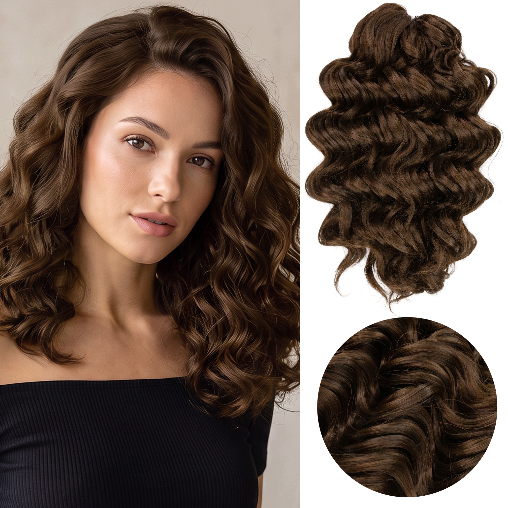 Włosy syntetyczne sztuczne fale loki Afroloki Amelia Pro 30cm 200g brąz