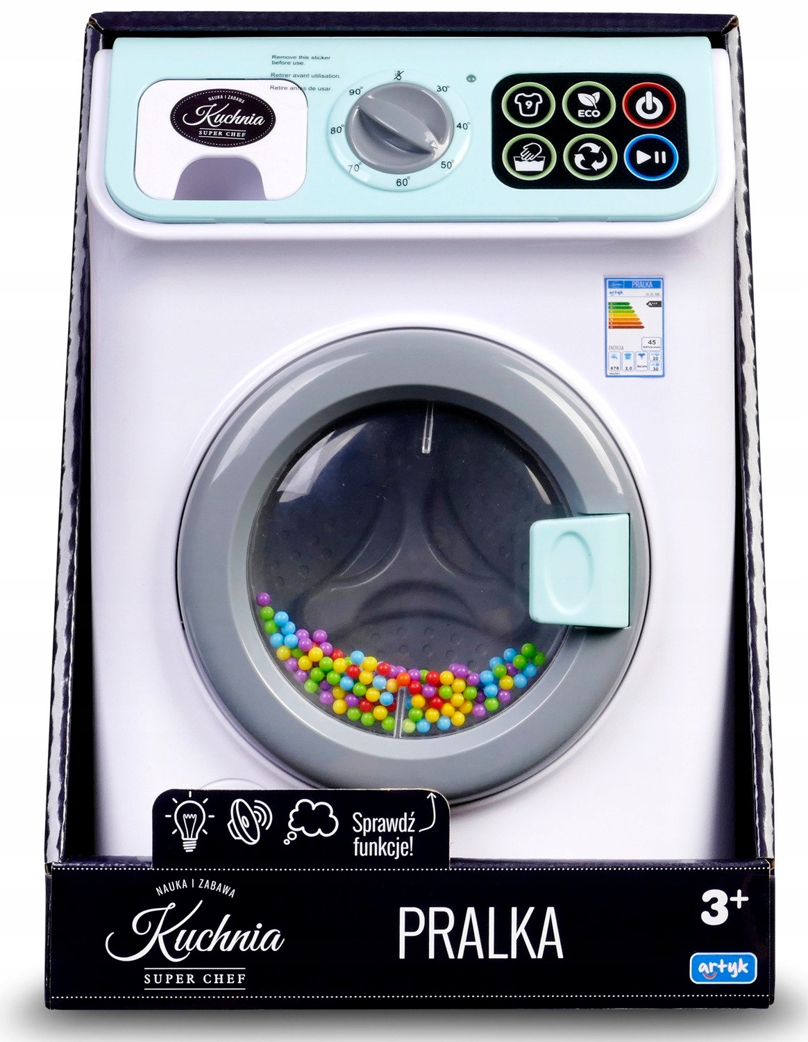 MARKOWA PRALKA AUTOMATYCZNA DLA DZIECI DOTYKOWA Baterie 3xAA