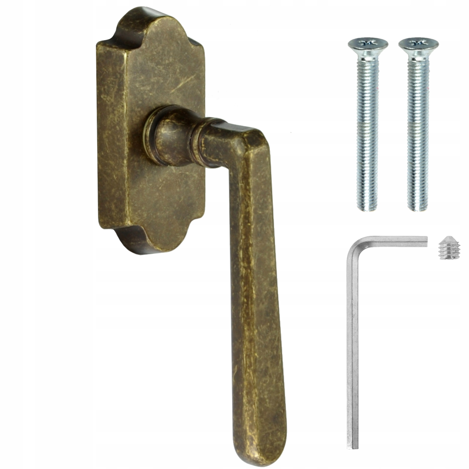 KLAMKA OKIENNA MOSIĘŻNA Z MOSIĄDZU STYLOWA MOCNA