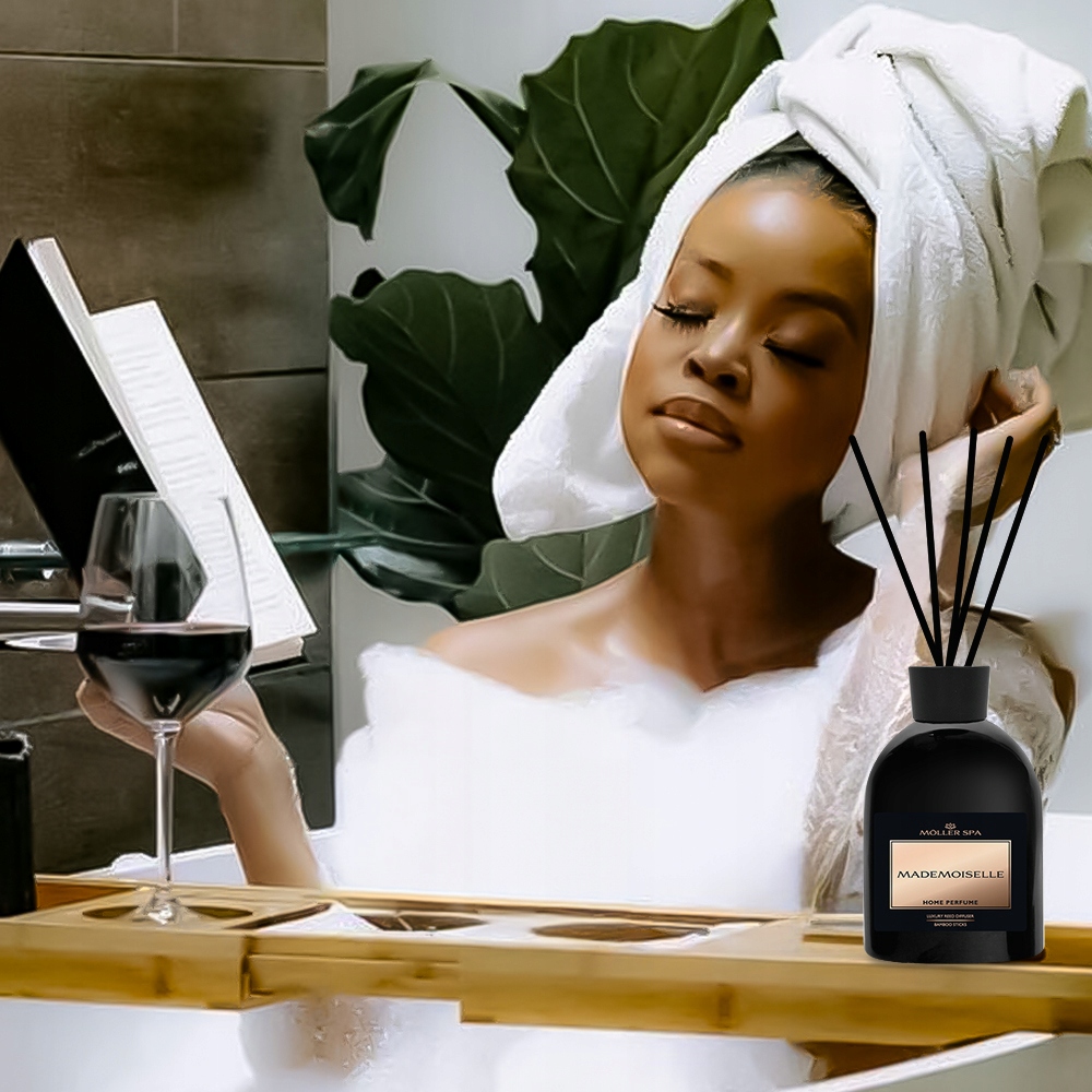 ZAPACH PERFUM MADEMOISELLE DO DOMU PATYCZKI DYFUZOR ODŚWIEŻACZ 250ml 90 DNI Nazwa handlowa Möller SPA Dyfuzor zapachowy MADEMOISELLE