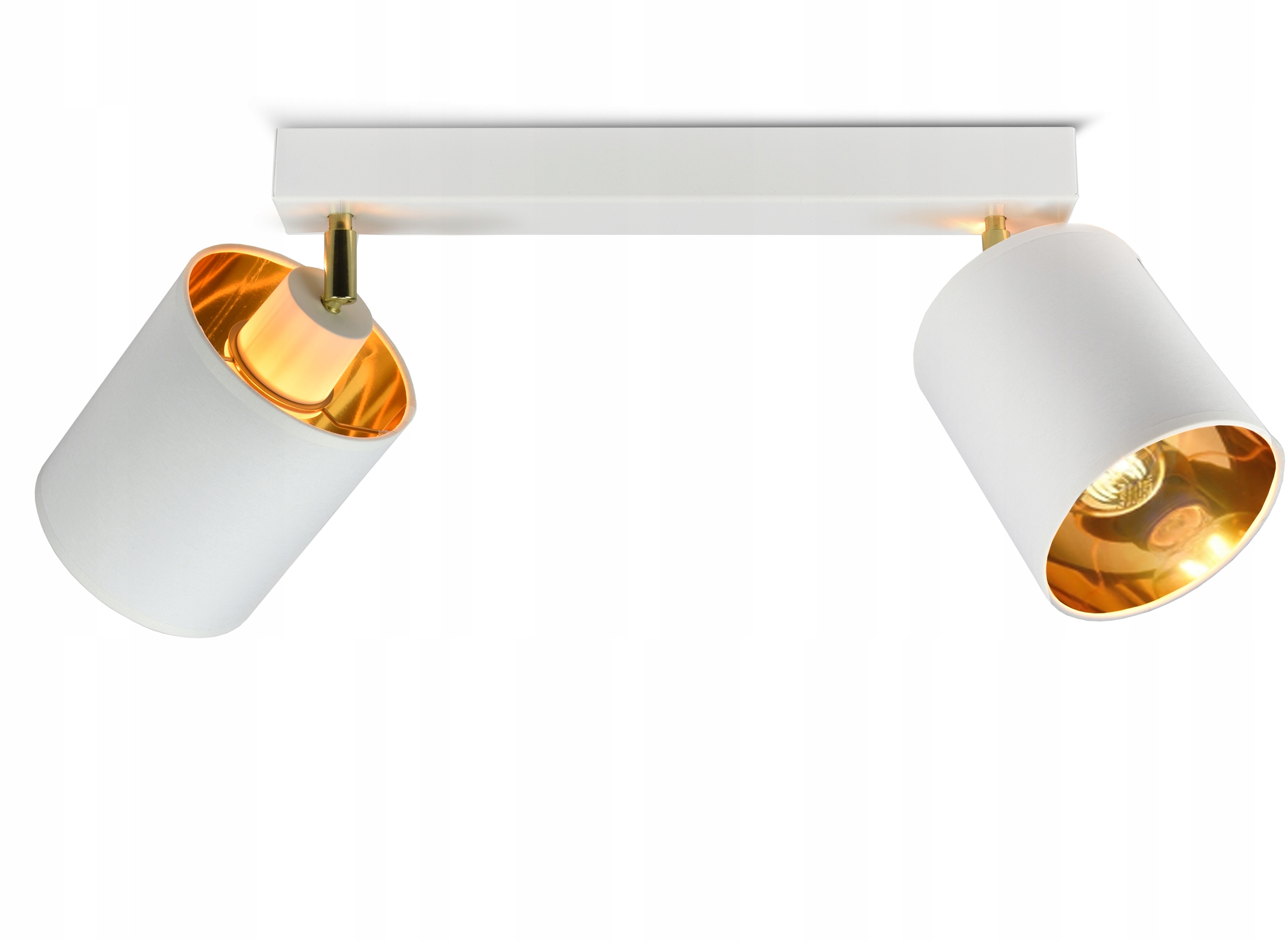 

Lampa Plafon Żyrandol Ruchome Abażury Biały Złoty