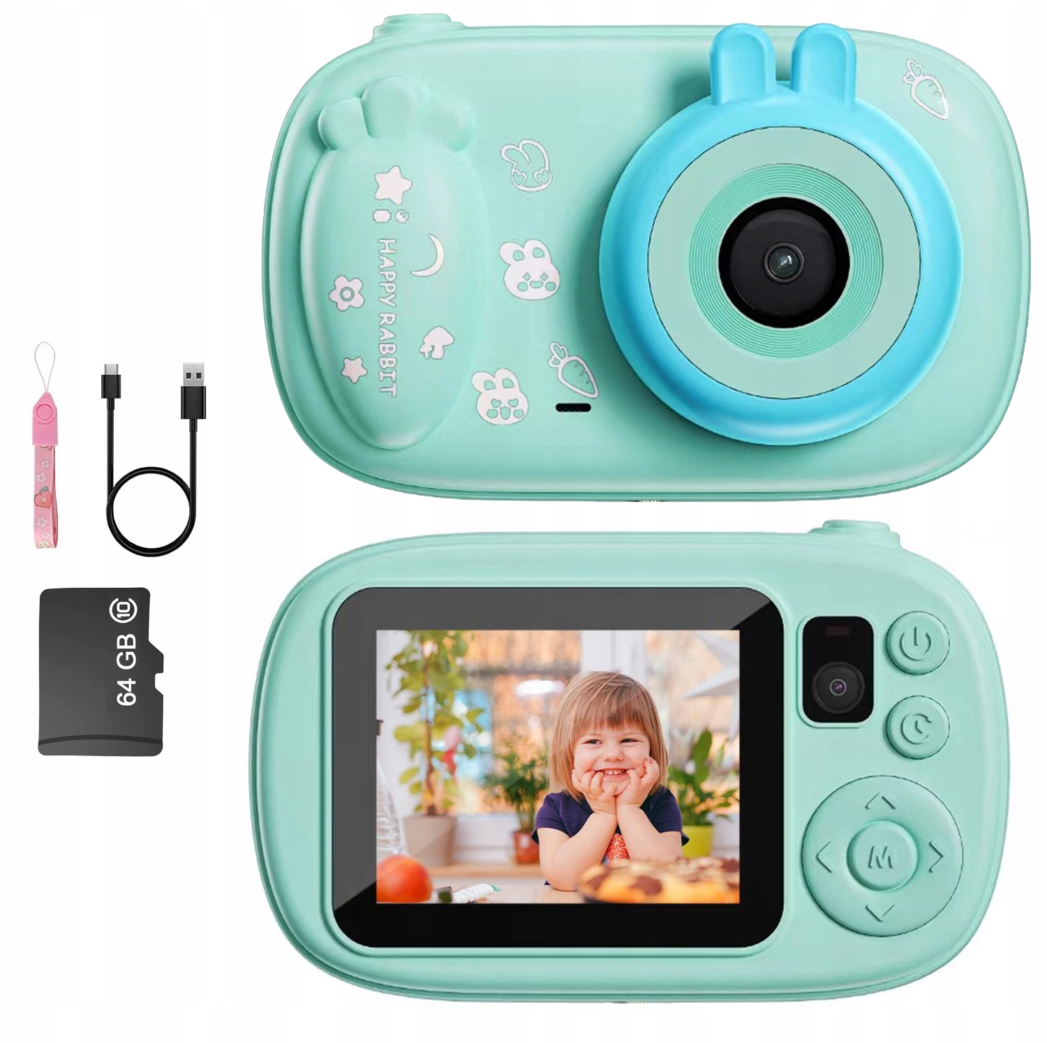 Digitální Fotoaparát 45 Mp 720P 2.0 Palcový Duální Zoom Kamera Digitální MP3 Hry 64 Gb Sd