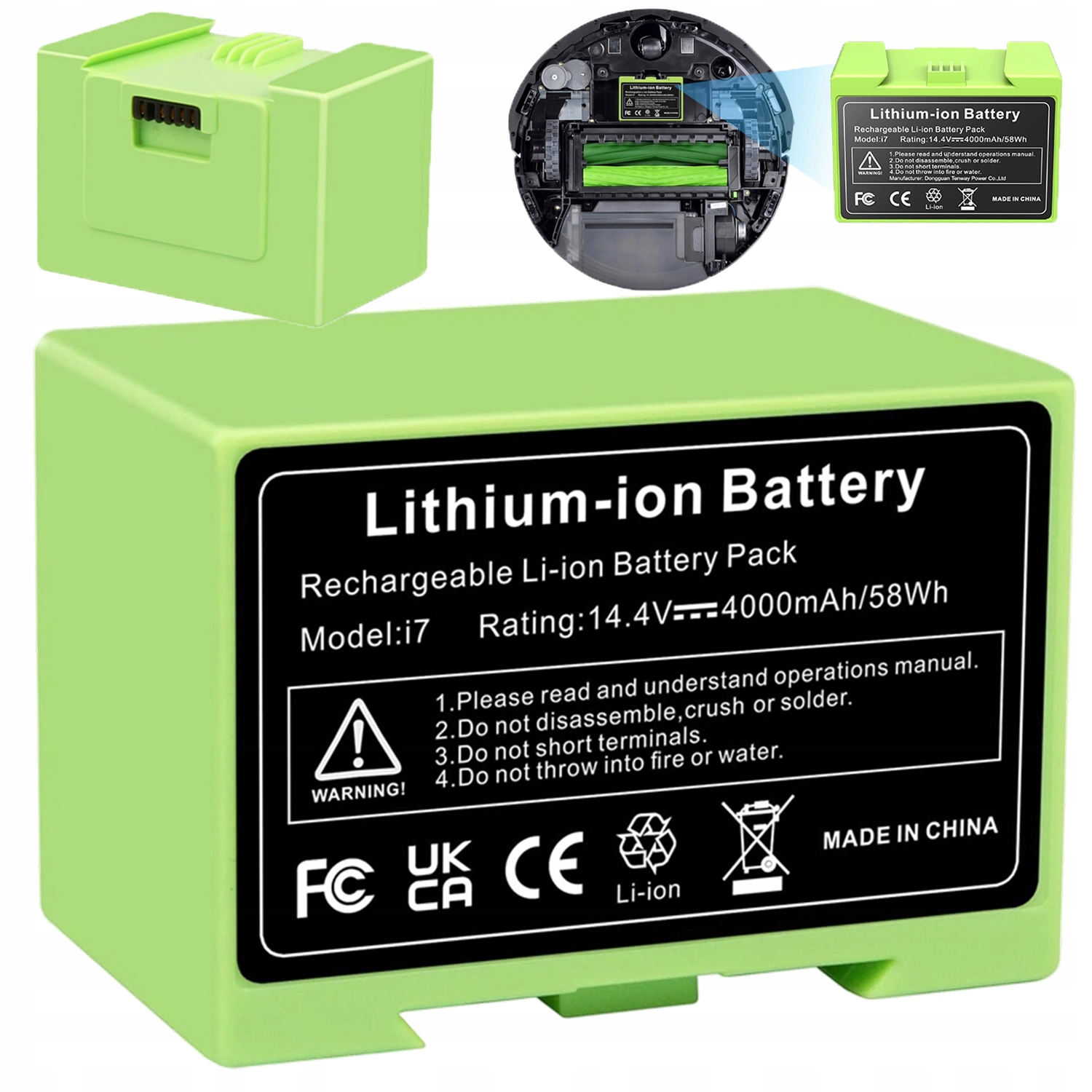 4000MAH 14.4V Baterie Pro Irobot Roomba iRobot Roomba i7+ 7150/7550