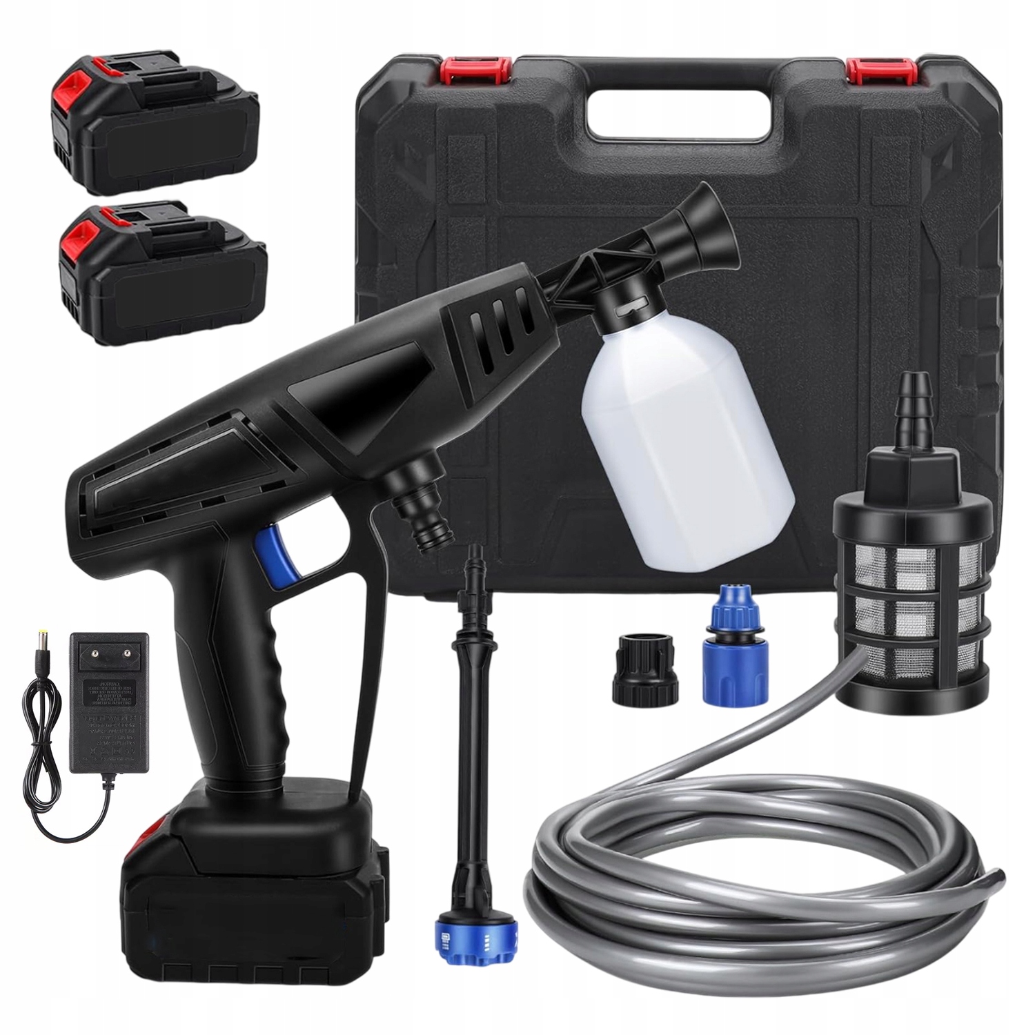 Zahradní Akumulátorová Tlaková Myčka Na Mytí Oken, Sada 21V S 2×AKU