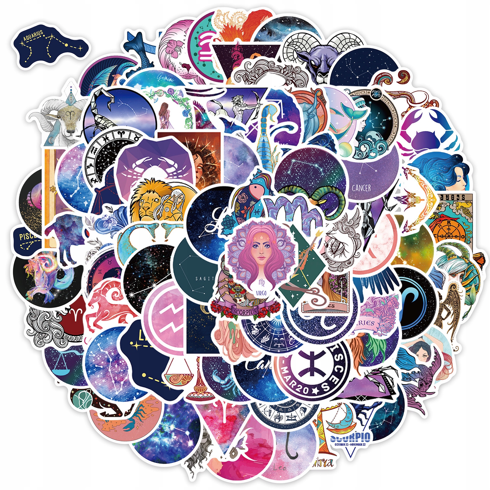 

Naklejki Stickers Bomb MIX Zodiak Wlepy 100 Szt
