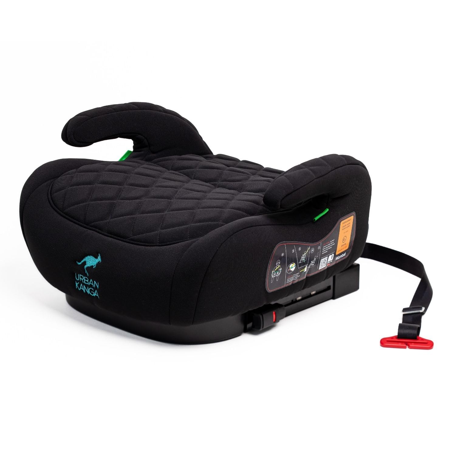 Urban Kanga Dziecięcy Fotelik Samochodowy Isofix 125-150CM Czarny Podstawka