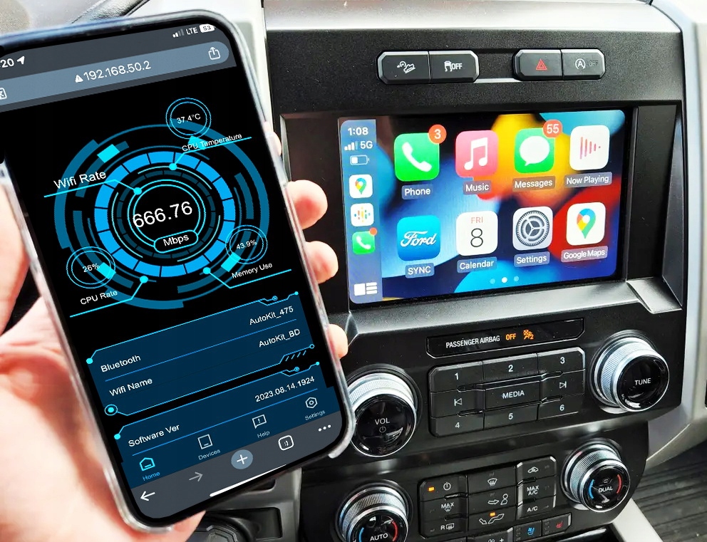 CARLINKIT 5.0 ANDROID AUTO APPLE CARPLAY BLUETOOTH Radio brak informacji