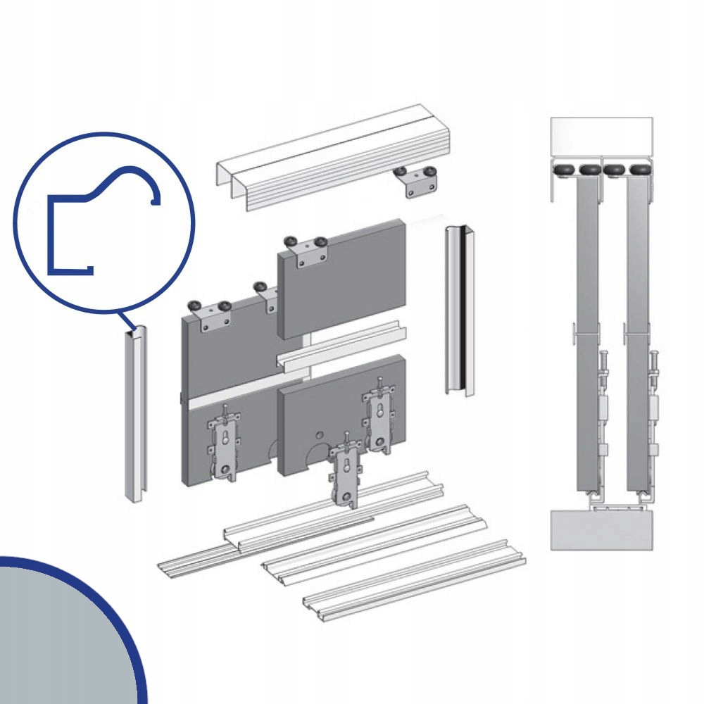 

System drzwi przesuwne Bimak Euro 18 Alu 3m 4d
