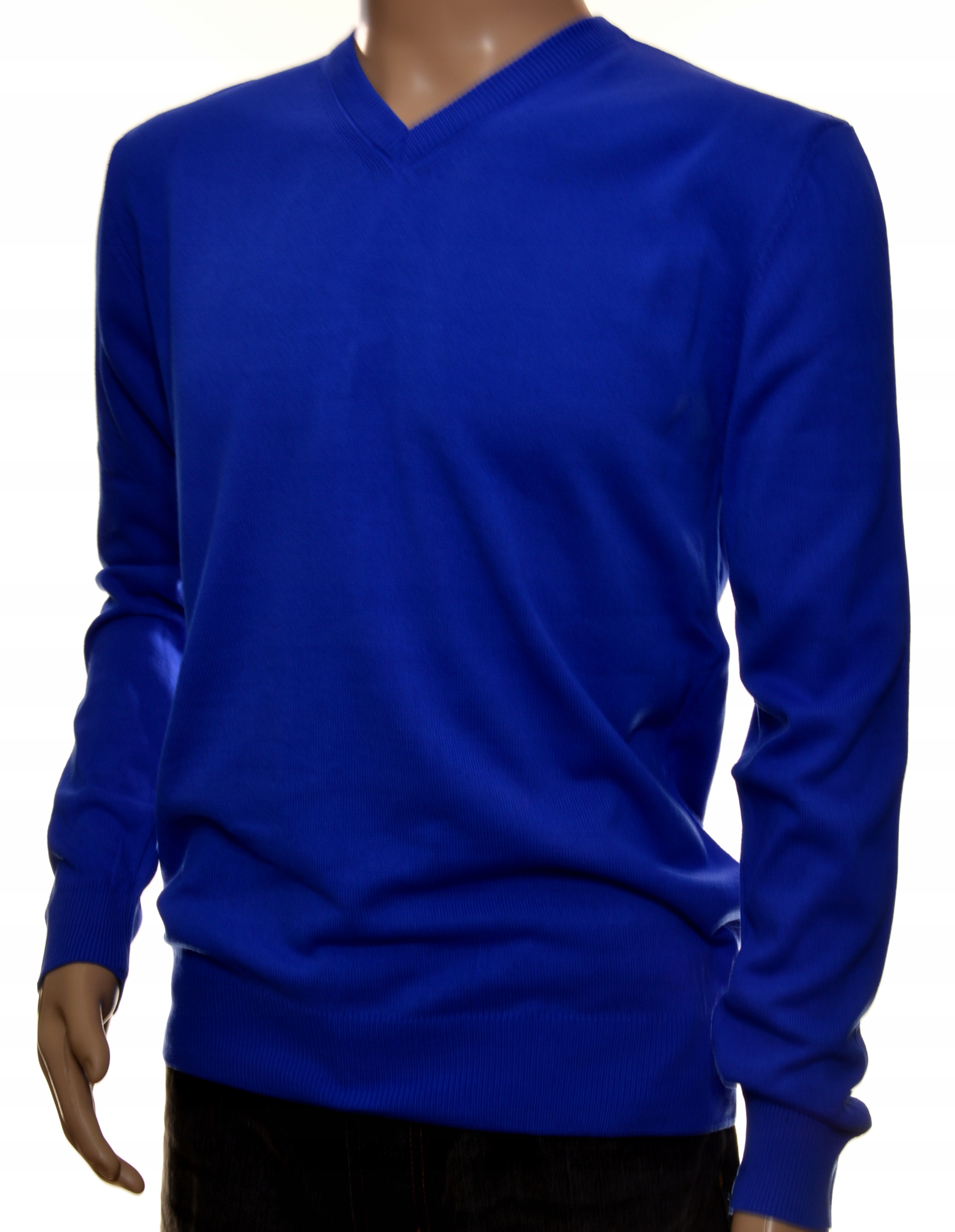 Sweter męski gładki szpic z kaszmirem 3XL