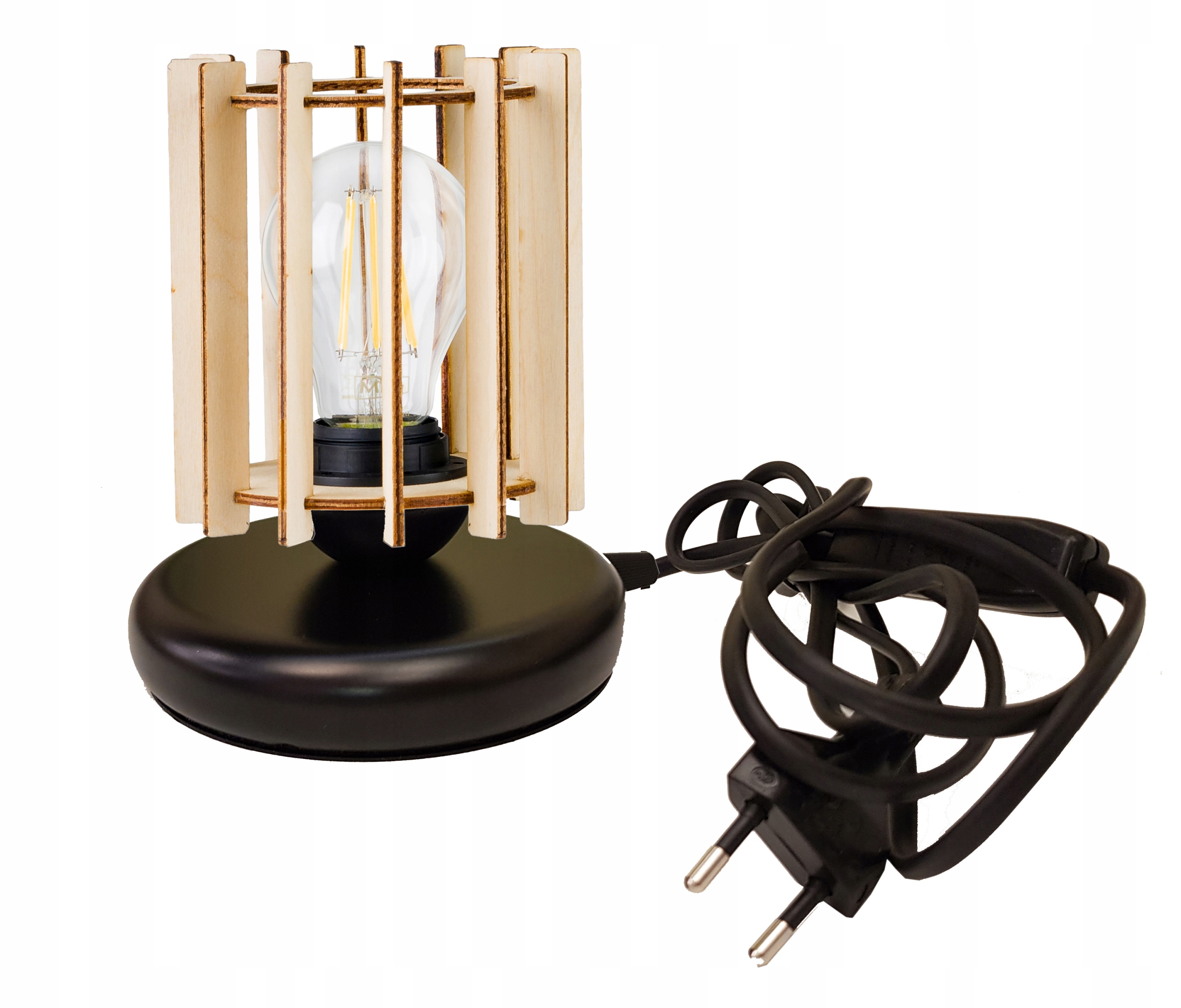 

Lampka nocna Lampa stołowa loft na led E27 Drewno