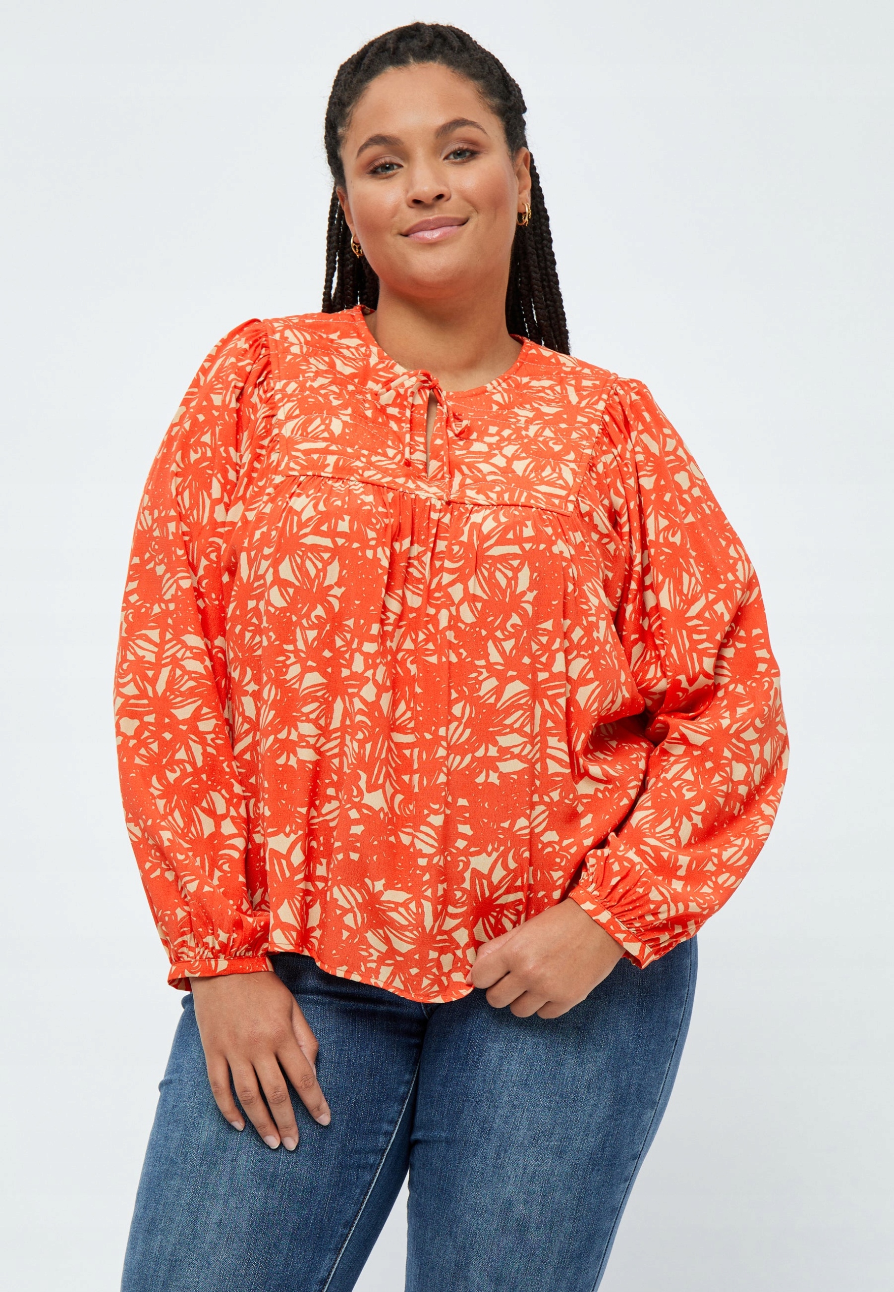 Peppercorn Halenka Plus Size Oranžová Vzorovaná 48 6FA