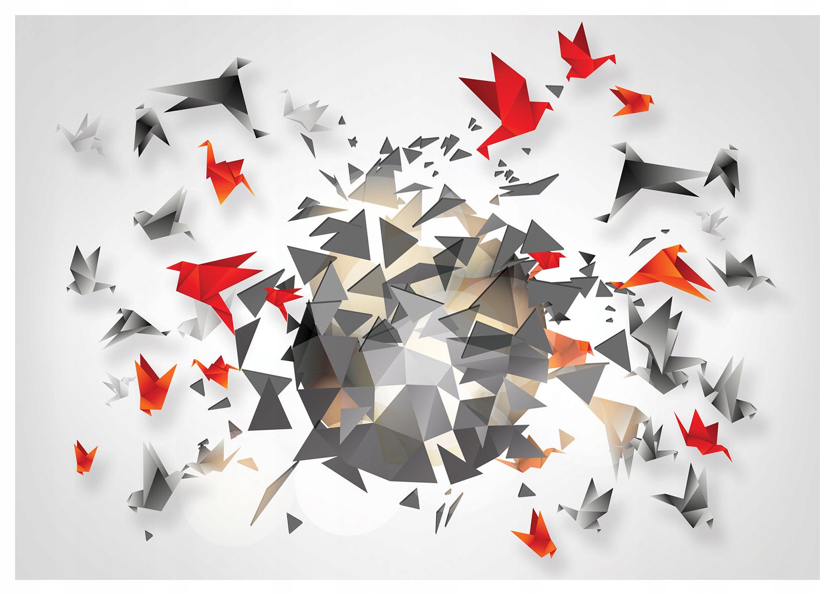 Fototapeta Origami Ptáci Abstrakce Geometrický Minimalismus 416x254 lepidlo