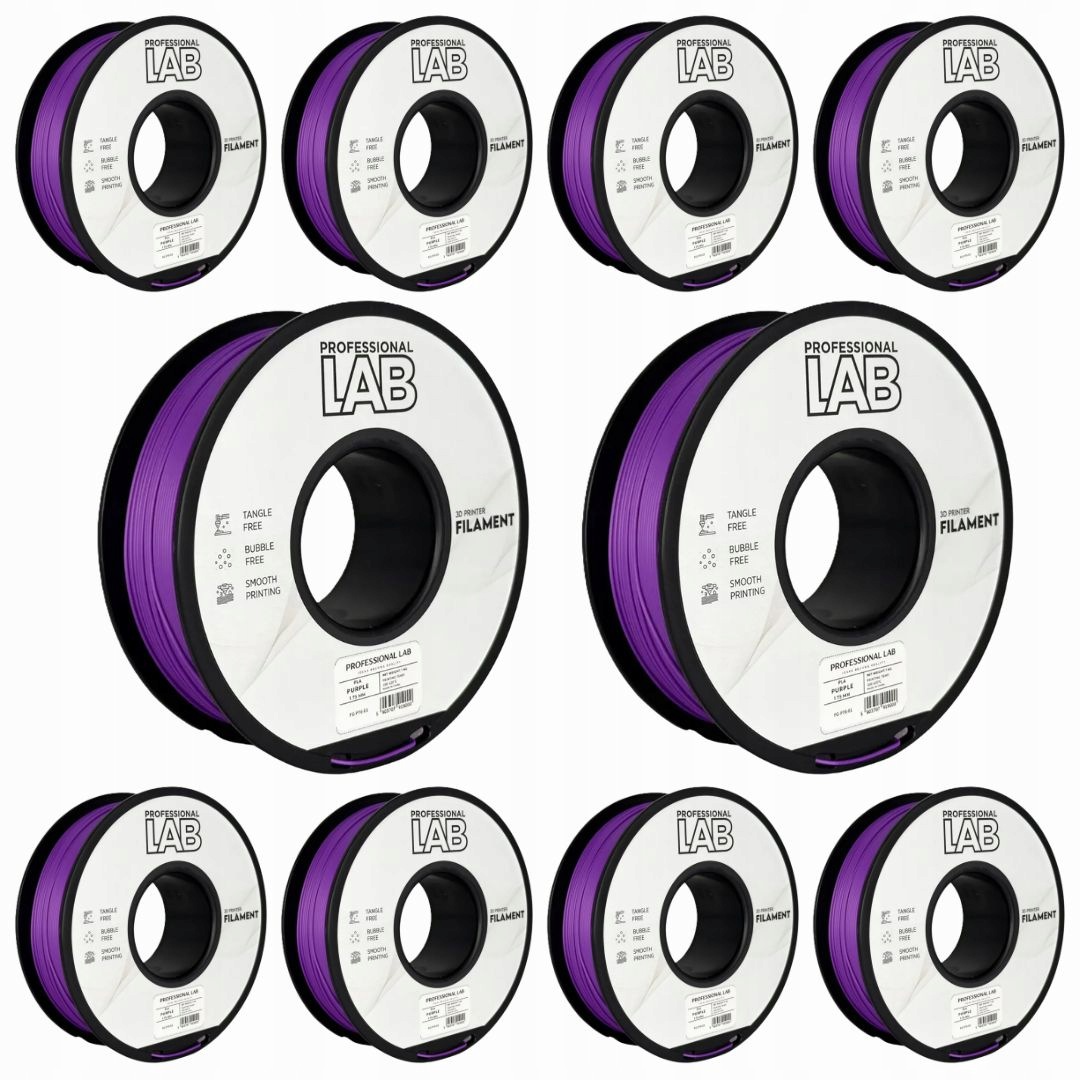 10x Filament Pla Purple Fialový Prof. Lab. 1,75 mm 1000 g 3D tlačiareň