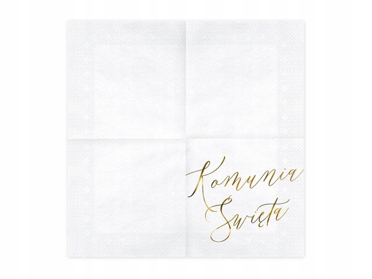 SERWETKI 33x33cm KOMUNIA ŚWIĘTA BIAŁE PAPIEROWE Długość 33 cm