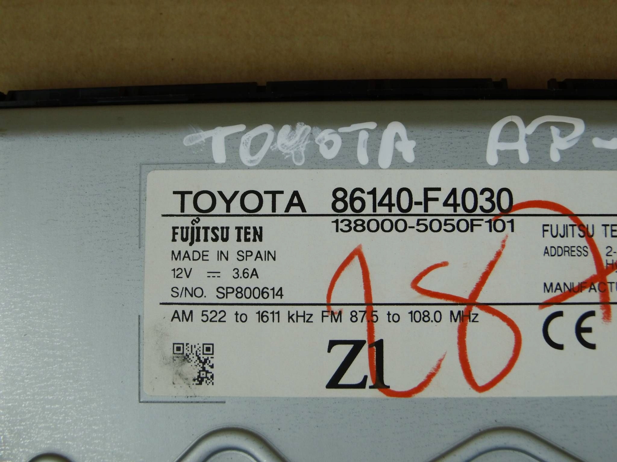 Toyota C-HR e 2016-2021 Schermo 100509 ekran 86140F4030