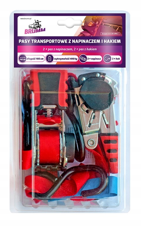 РЕМЕНІ ДЛЯ КРІПЛЕННЯ БАГАЖУ З НАТЯГУВАЧЕМ 2ШТ 1,8 М