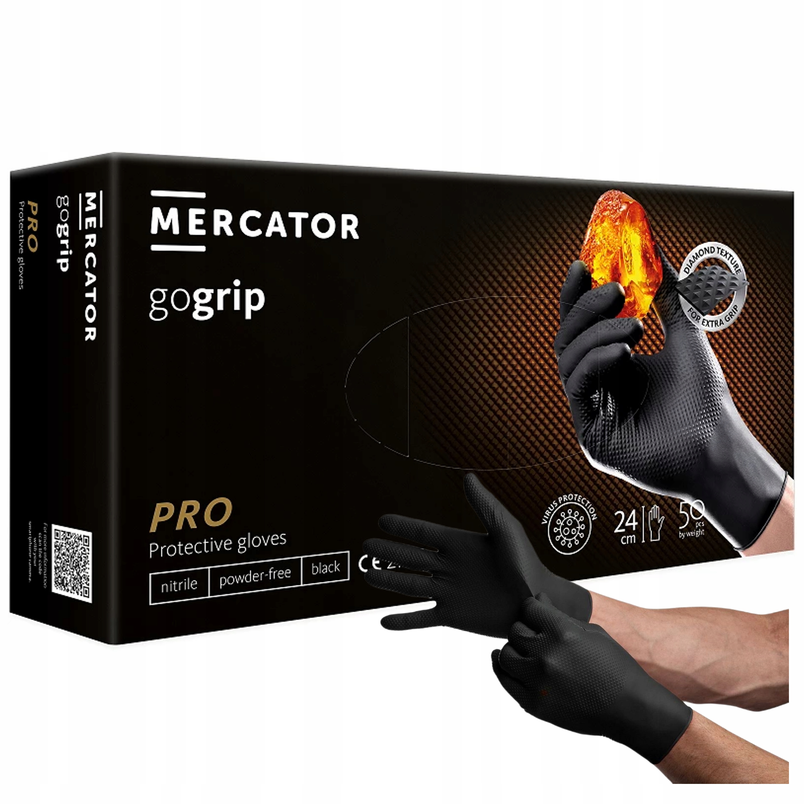 

Rękawice Nitrylowe XL Czarne Bardzo Mocne Go Grip