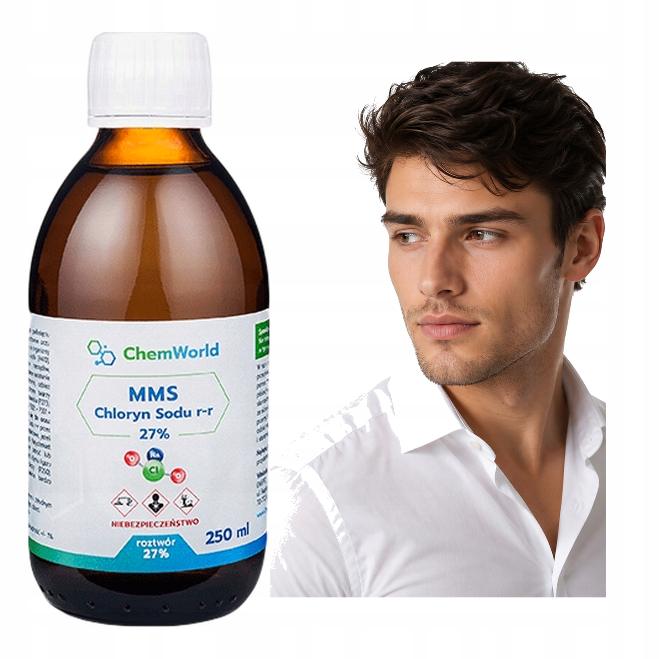 Mms Chloryn Sodu Chemworld NaClO2 Roztwór 27% Odczynnik 250 ml Cas 7758