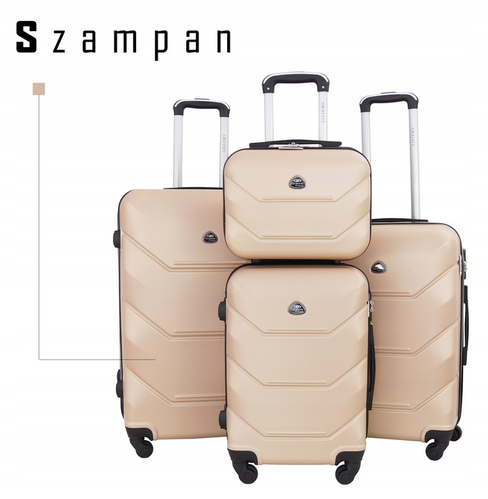 WALIZKI NA KÓŁKACH ZAMEK SZYFROWY ZESTAW 4 SZTUKI Materiał dominujący ABS