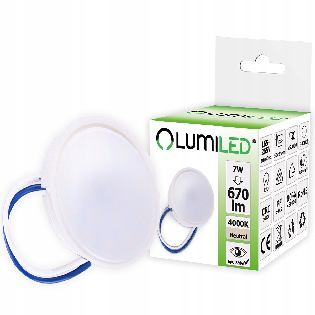 

Wkład Moduł Led 7W 670lm 4000K 120° Lumiled