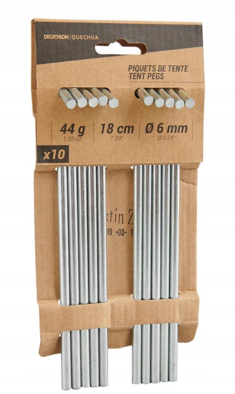 Zestaw 10 Stalowych Śledzi Do Namiotu 18 CM 6 MM