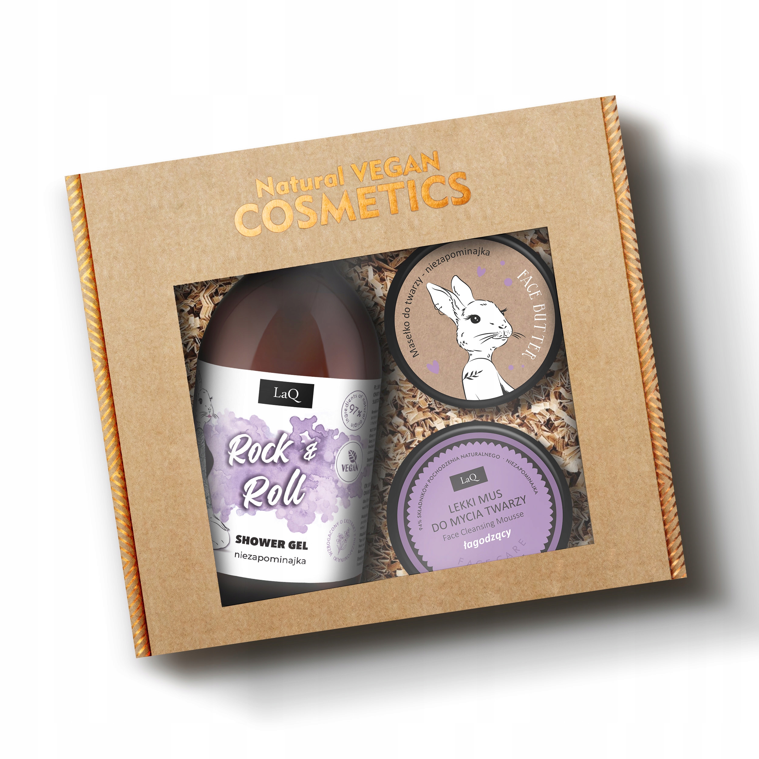 Zestaw kosmetyków damski żel pod prysznic masełko mus Niezapominajka LaQ