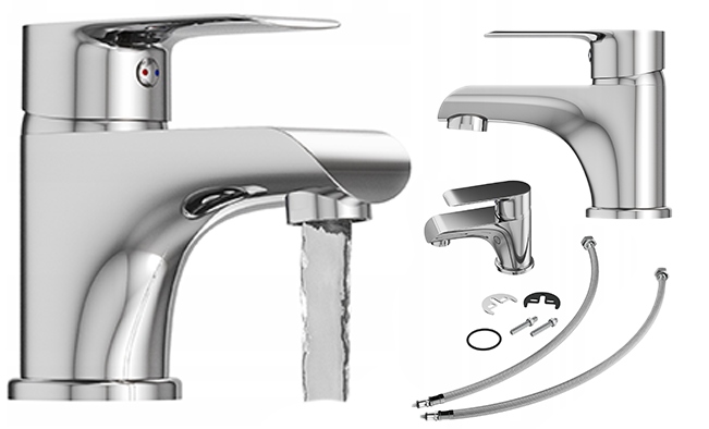 Umyvadlová baterie nízká jednopáková stojící koupelnová chromová baterie Vito