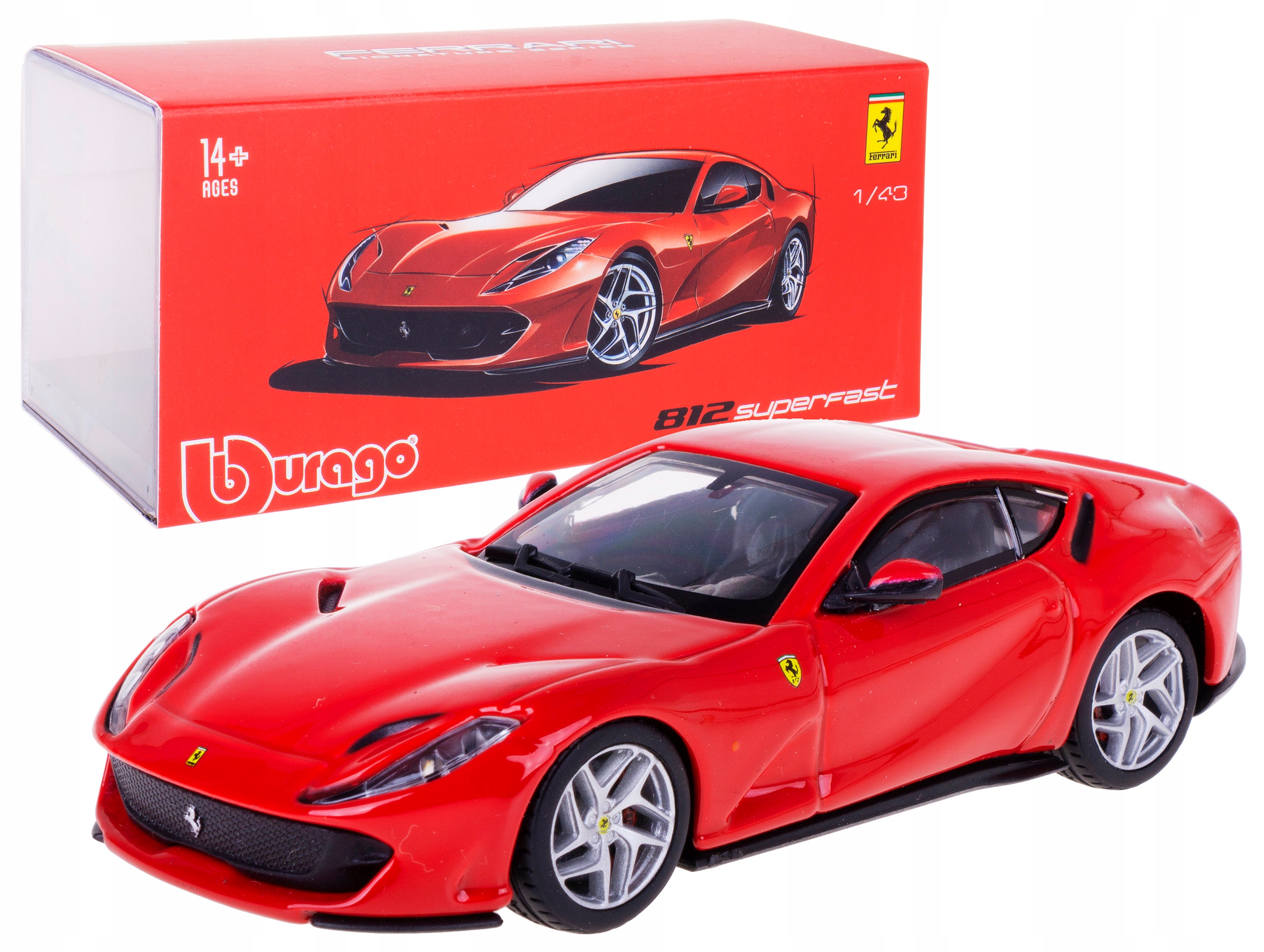 Ferrari 812 Superfast Bburago 1:43 Box Červený