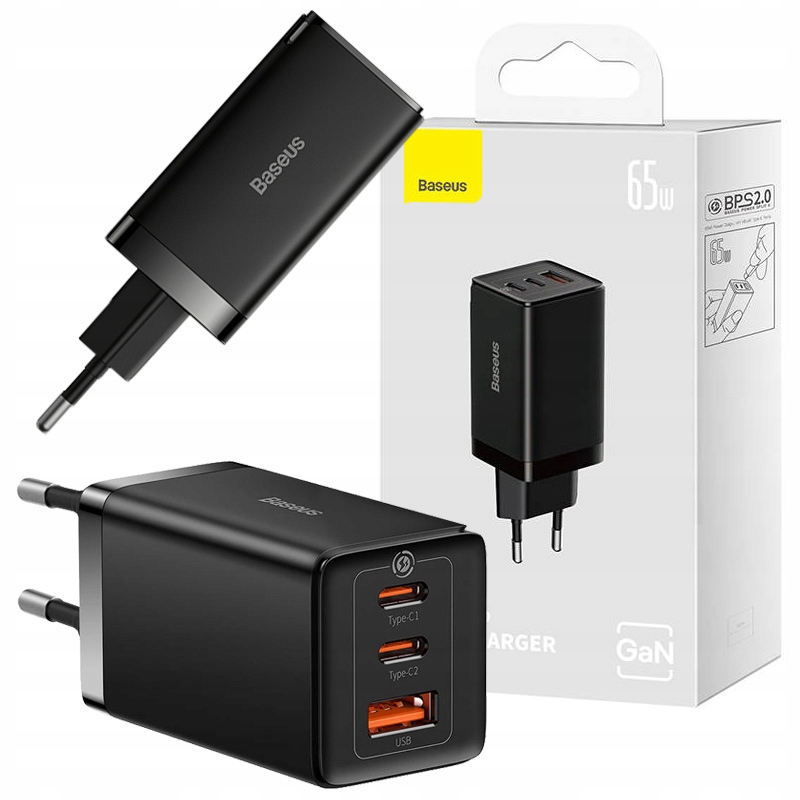 

Ładowarka sieciowa Baseus GaN5 Pro 2xUSB-C Usb 65W