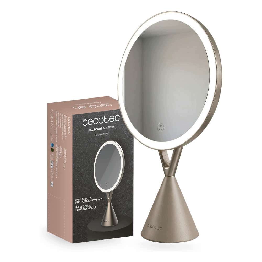 FaceCare Mirror Lusterko Kosmetyczne Led Powiększenie 10x Beżowy