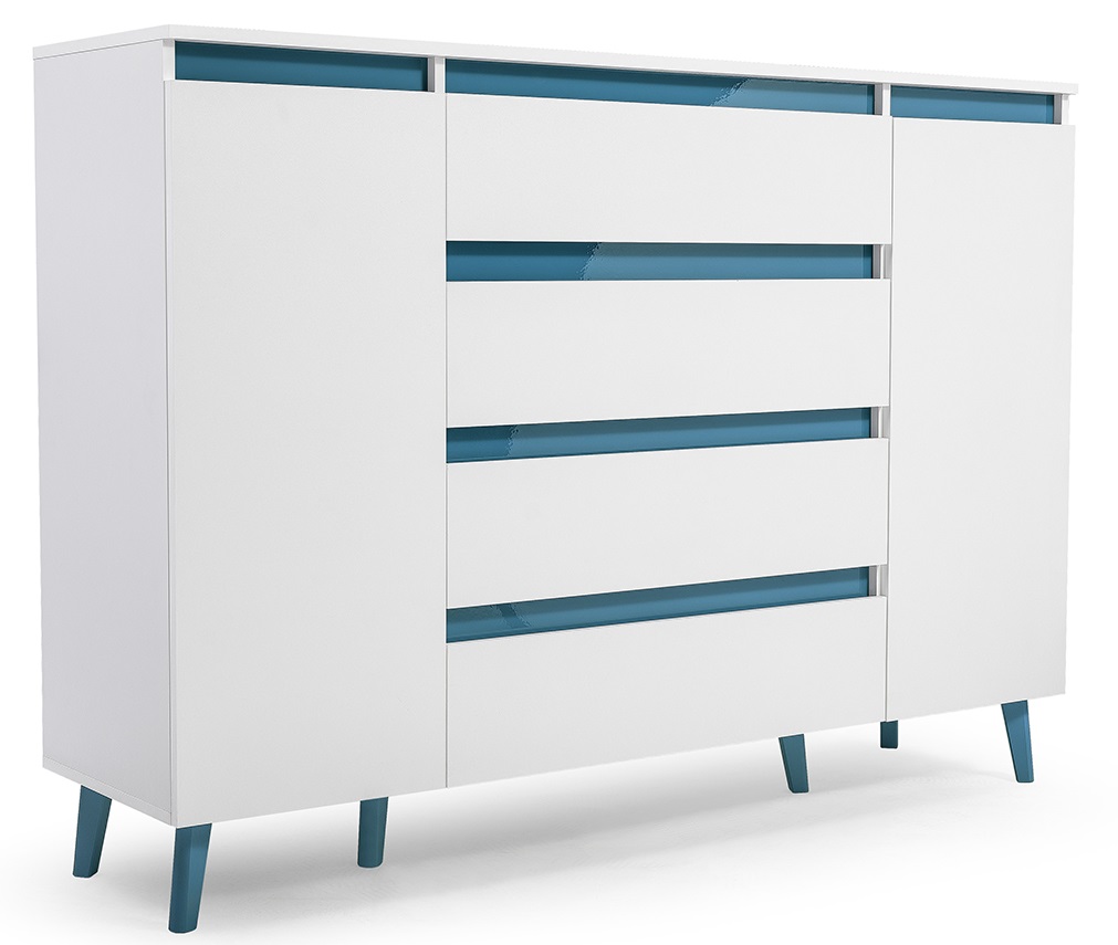 Komoda młodzieżowa z szufladami NEON 160 2 drzwi