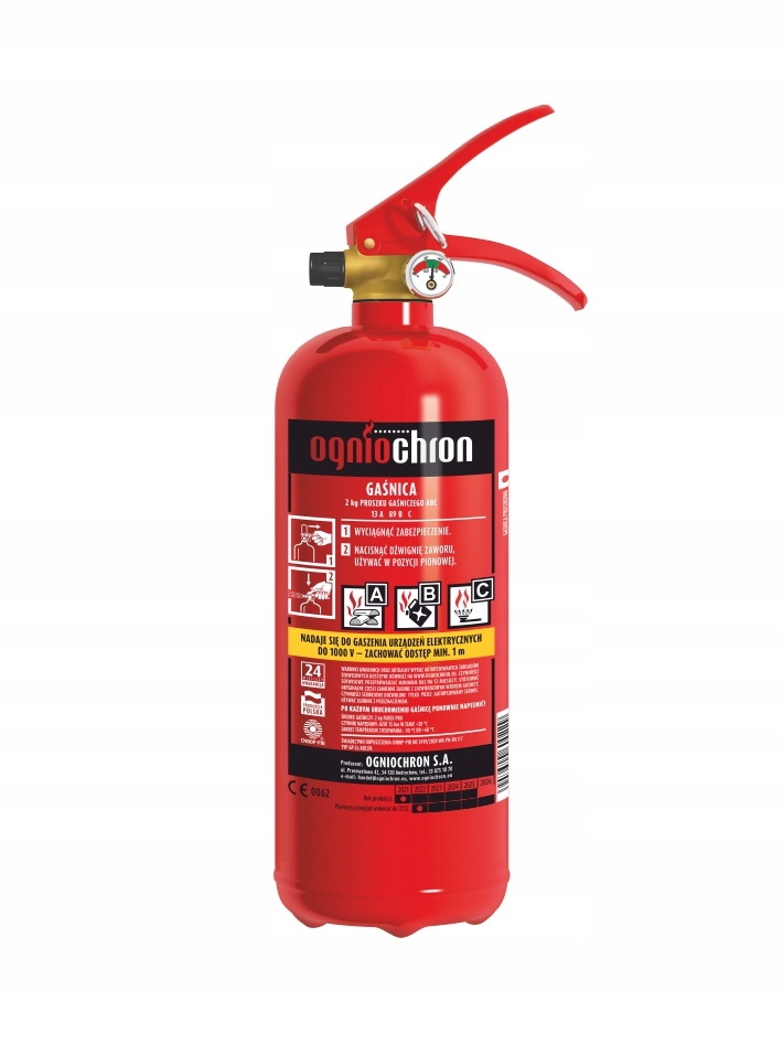 Gaśnica proszkowa Gp 2xABC/M Ogniochron rok 2026