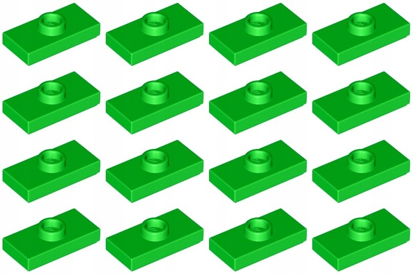 

Lego 15573 Płytka 1x2 zielona jasna (5g) 16 szt