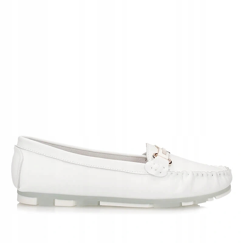 Dámské mokasíny S.Barski LR61-7033 White bílé, kožené nazouvací polobotky