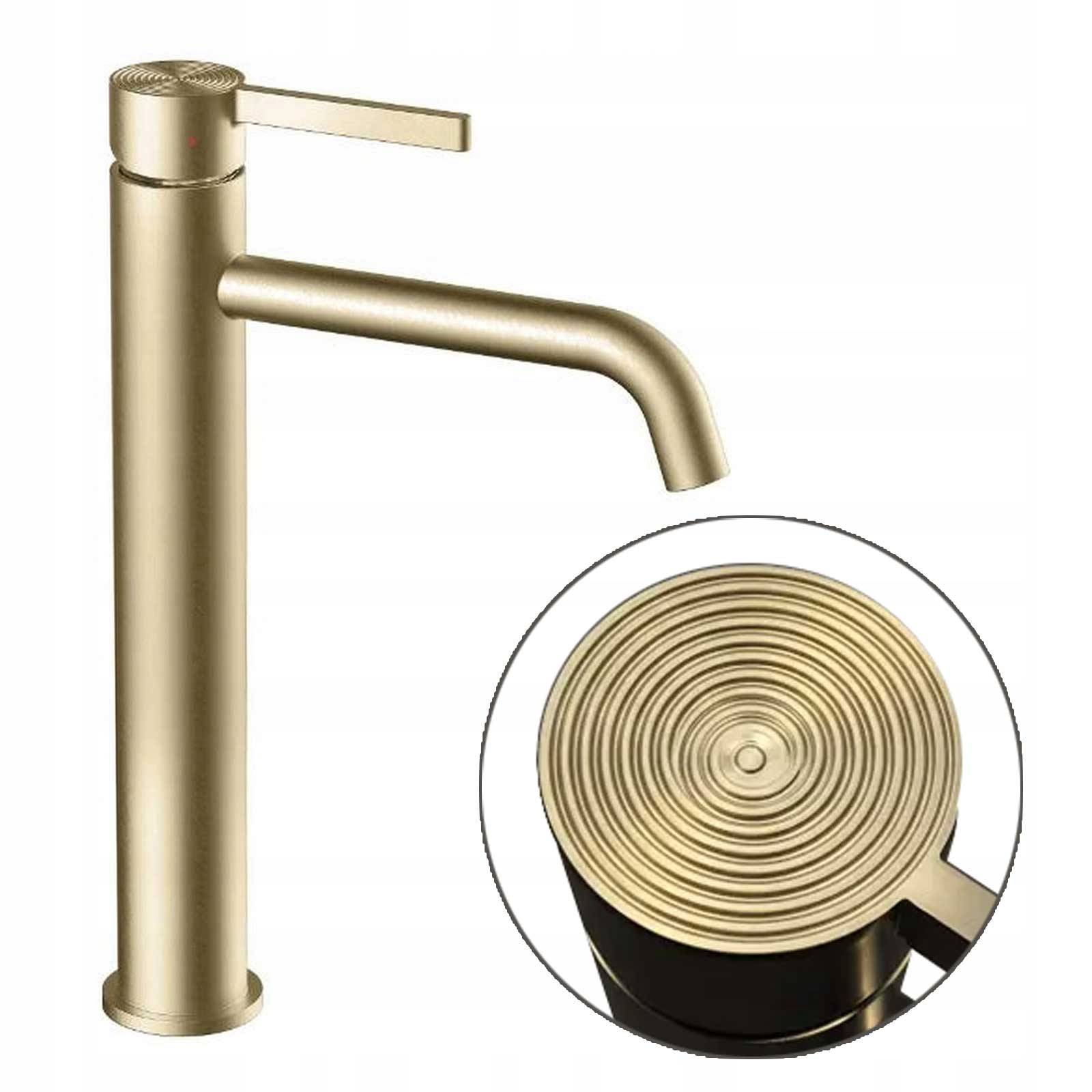 Zlatá umyvadlová baterie na desku Rea Foster s kartáčovaným ozdobným míchadlem