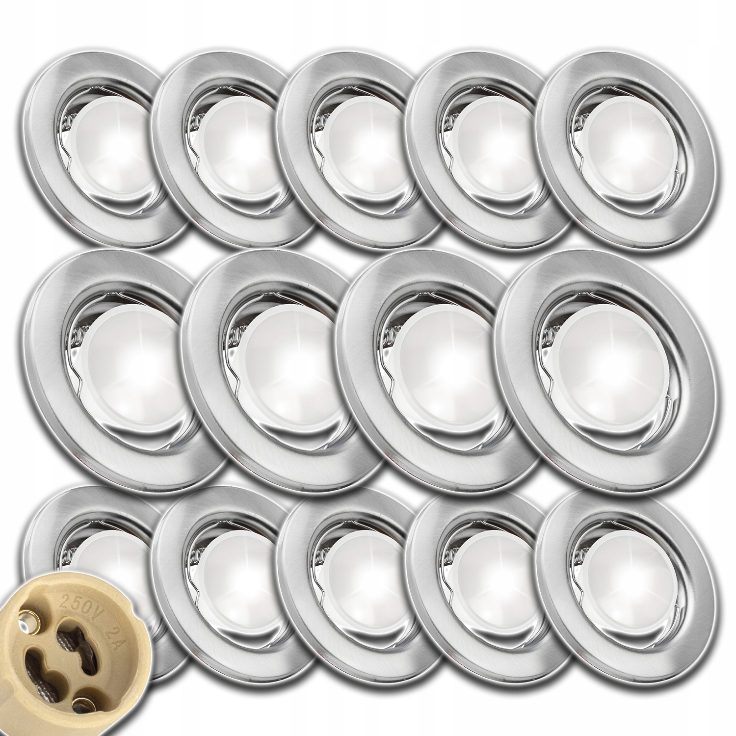 14 x Stropní Svítidlo Halogen Led Lampa 1,5W Neutrální Očko Satén