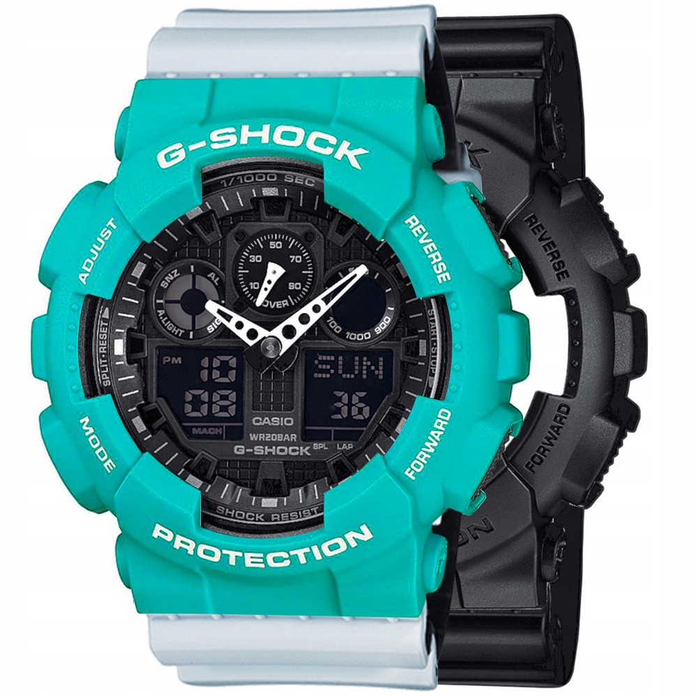 Sada G-shock GA-100-1A1ER Zelená Bílá, Černá
