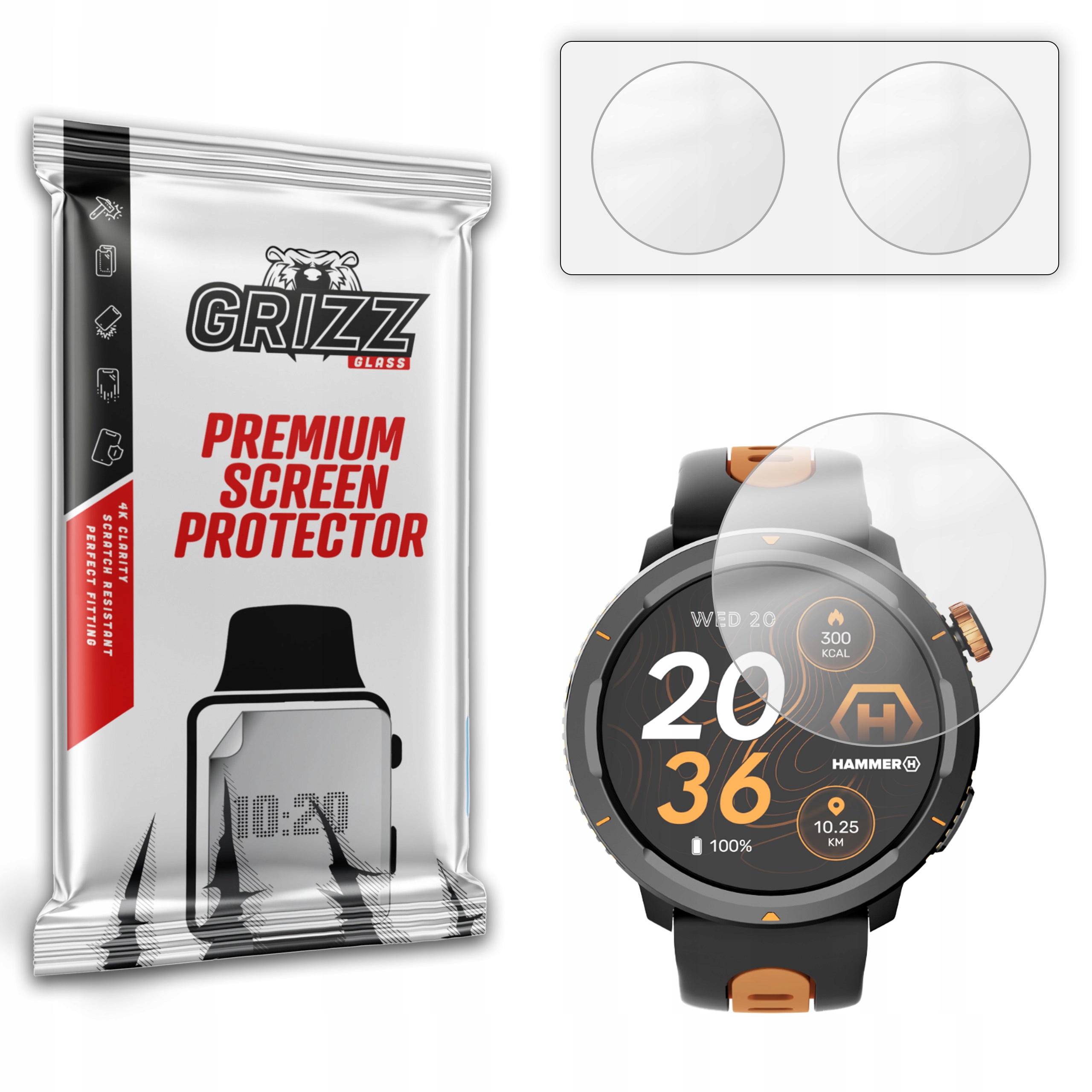 2-PAK Antyodciskowa folia ochronna do Hammer Watch 2 Lite