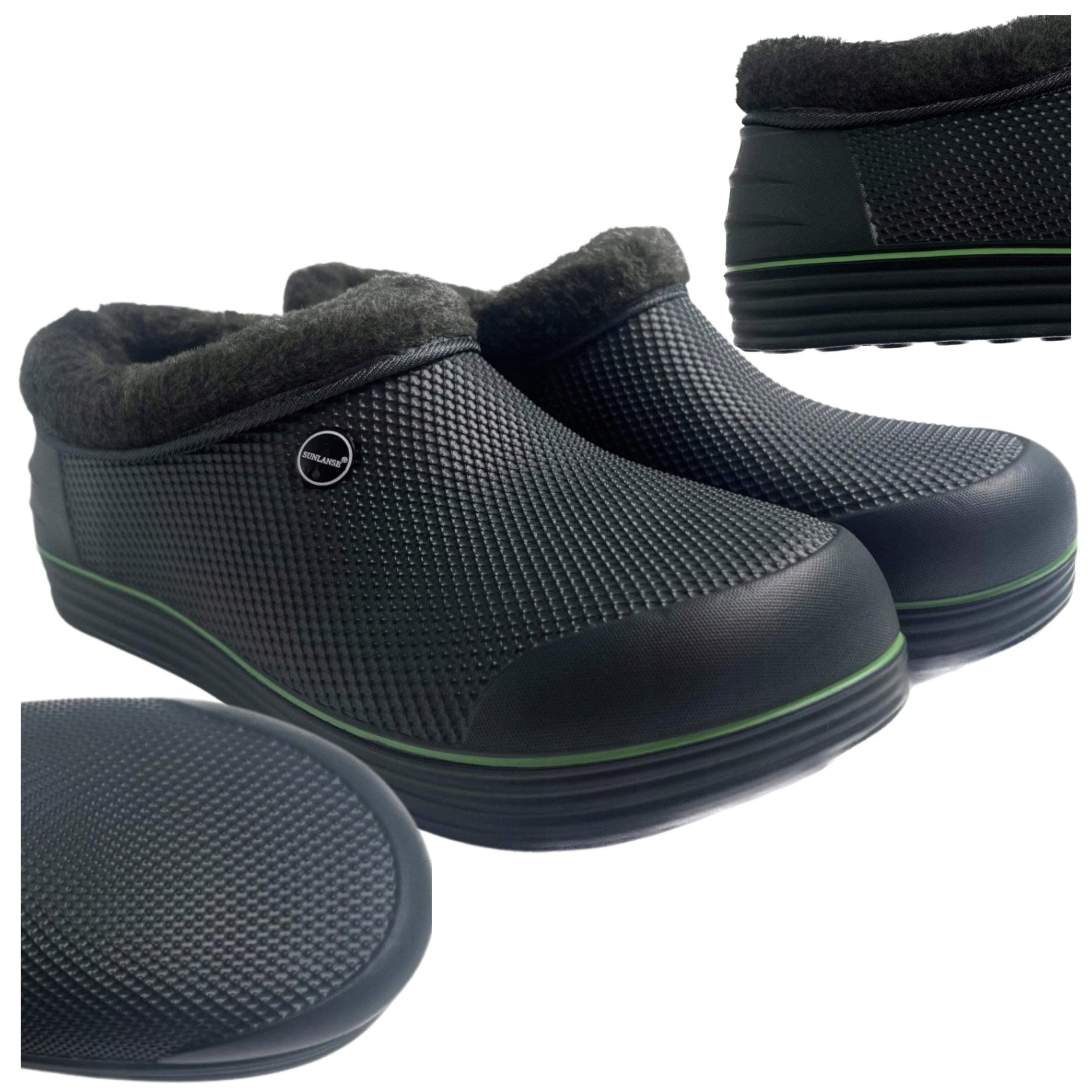 Kroksy Klapki Ocieplane Damskie Kalosze Jesienne Zimowe Oliwka Rozmiar 38