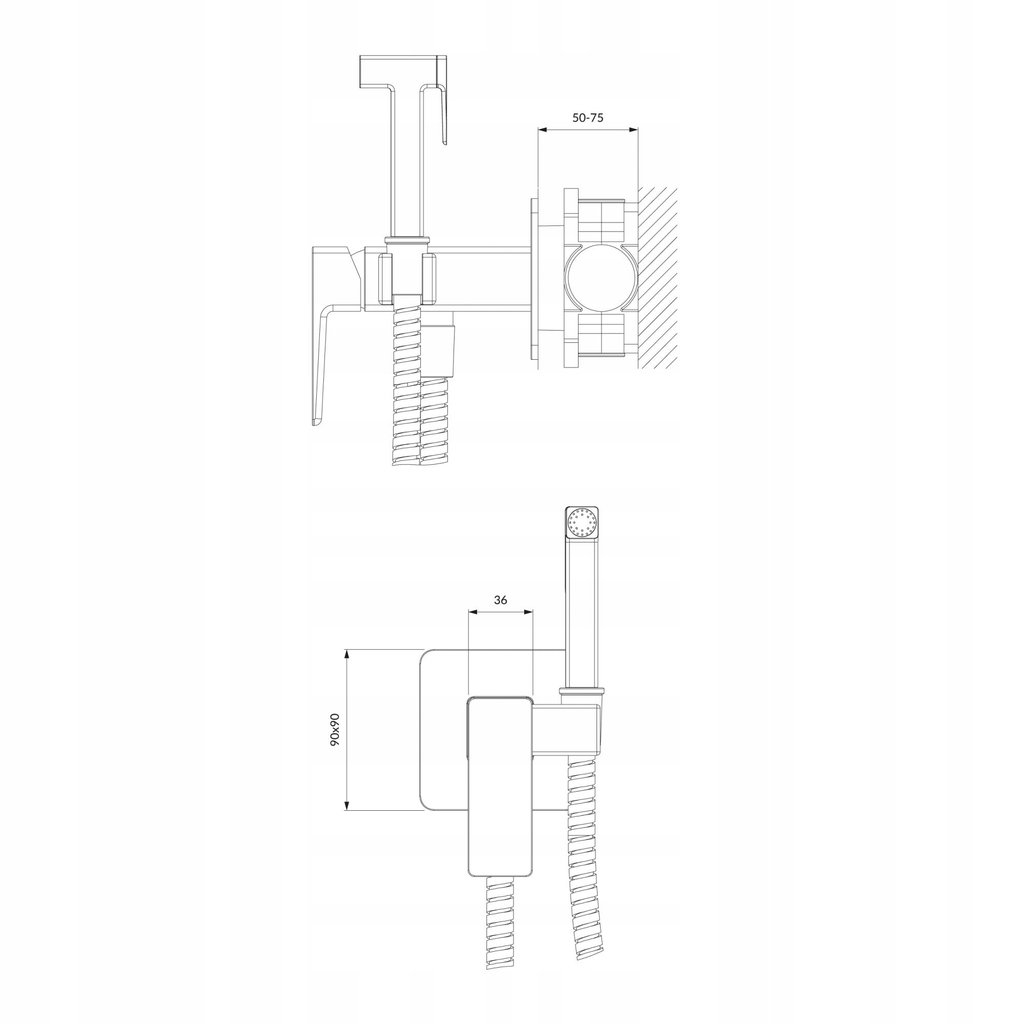 BATERIA BIDETOWA PODTYNKOWA CZARNY MAT OMNIRES Stan opakowania oryginalne