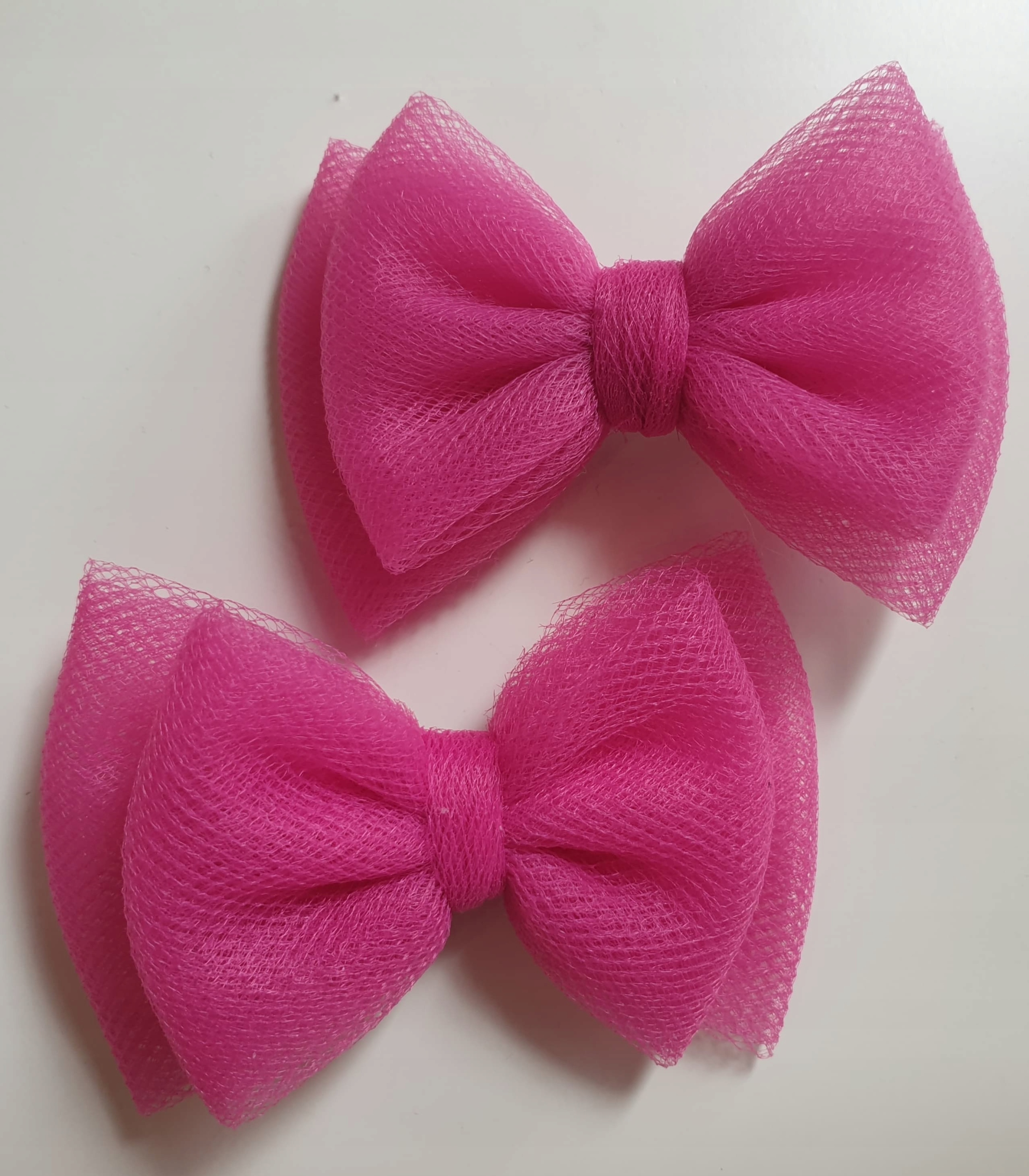 SPINKA kokardka TIULOWA ciemny róż 7cm 2 sztuki Marka Inna marka