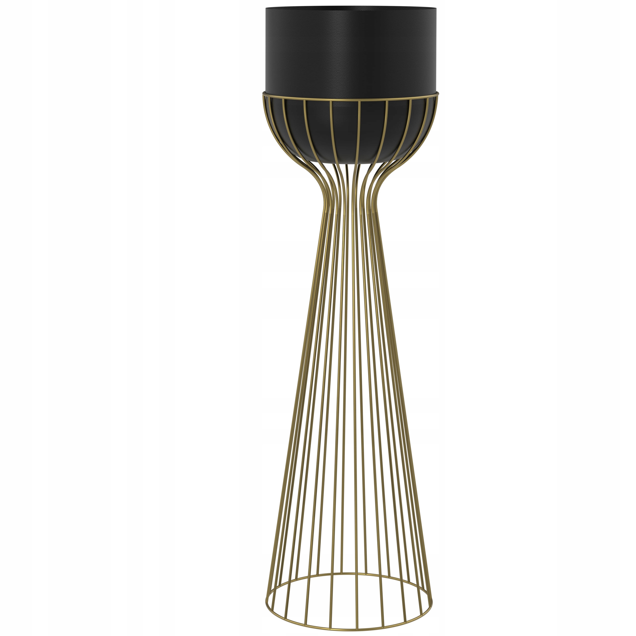 

Kwietnik metalowy stojący złoto czarny Loft 68cm